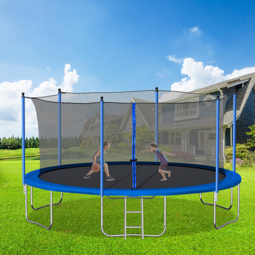 howcoolmall Heavy Duty Outdoor Recreational Trampolines for Family with Safety Fence Net, 14FT